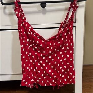 Reformation Red Polka Dot Top